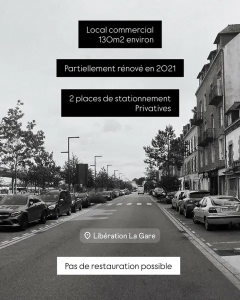 Local commercial de 130 m² - Face GARE