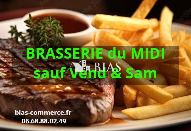 BRASSERIE-PIZZERIA du Midi sauf Week-end – 150 places en TERRASSE