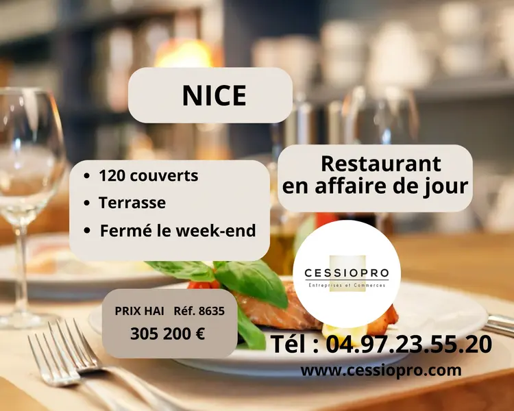 RESTAURANT  EN AFFAIRE DE JOUR A NICE